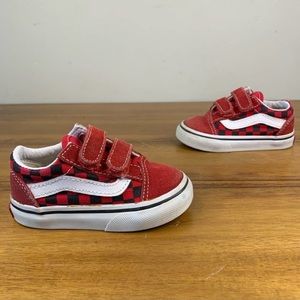 VANS | old skool red checks toddler shoes